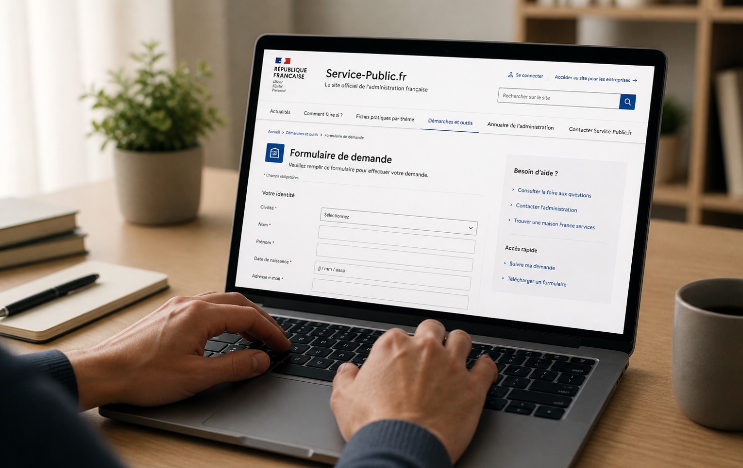 Déclaration de cambriolage en ligne sur ordinateur